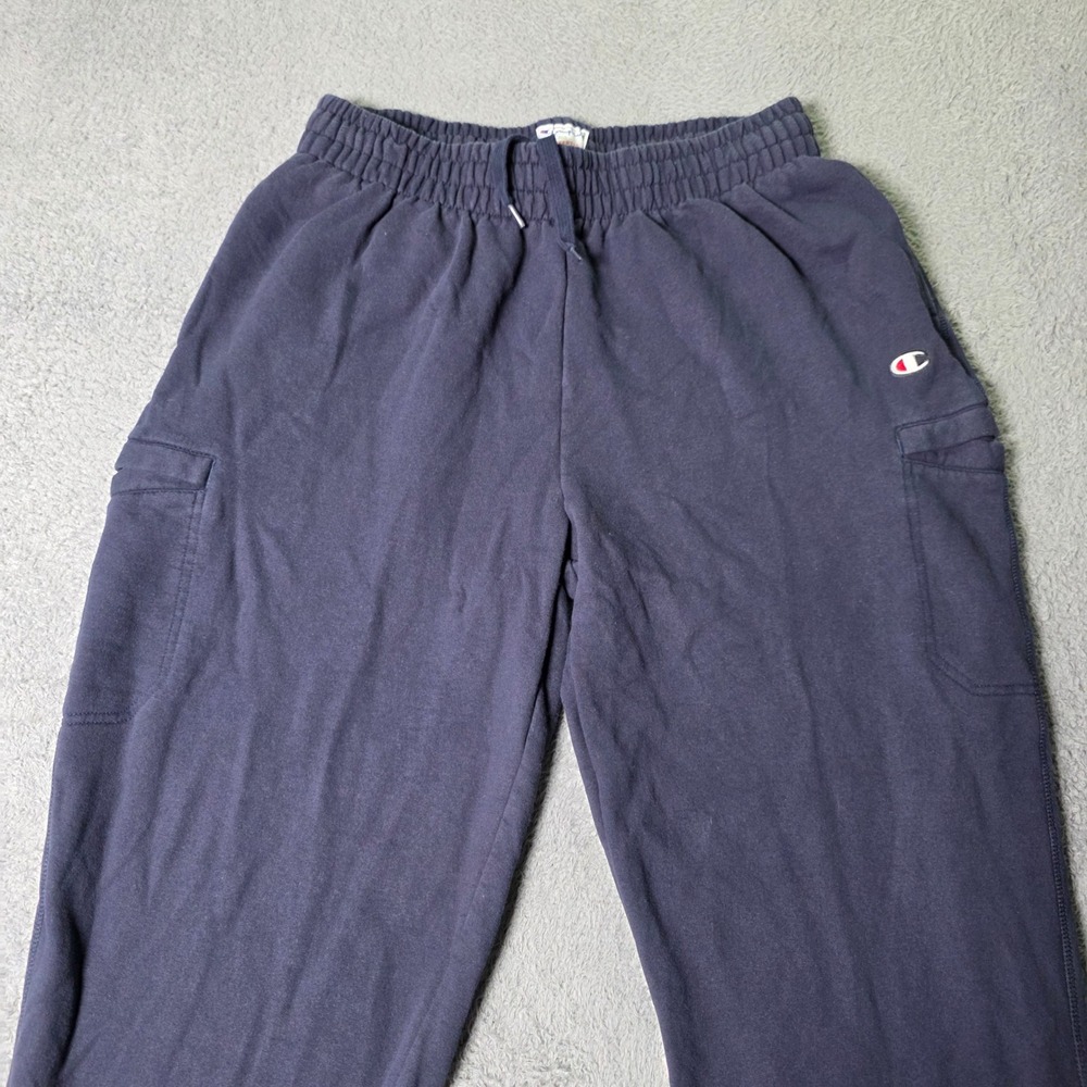 Champion Mens XXL Cargo Sweatpants Navy Blue Eco Authentic Fleece P3255